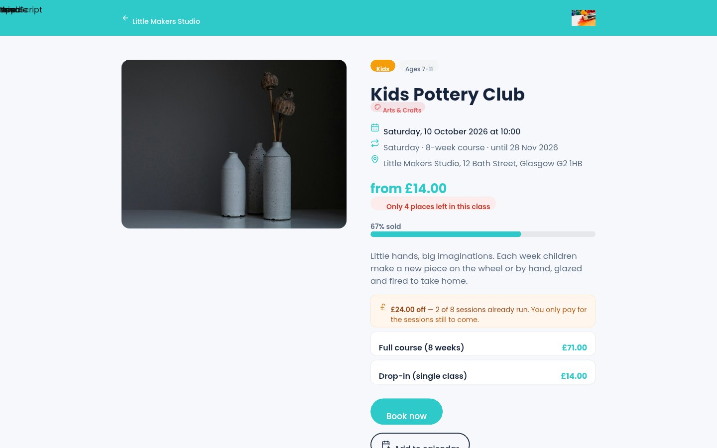 Clear prices, ages and dates